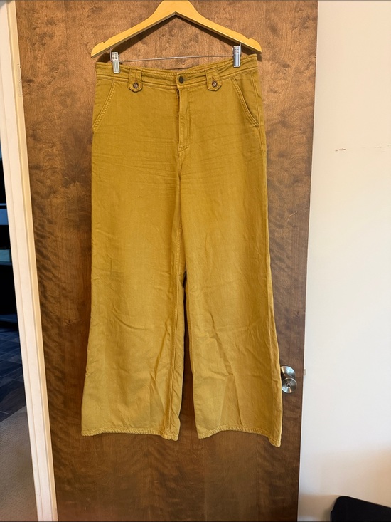 Pilcro Pants - Pilcro Wide Leg Pants in Mustard Yellow
